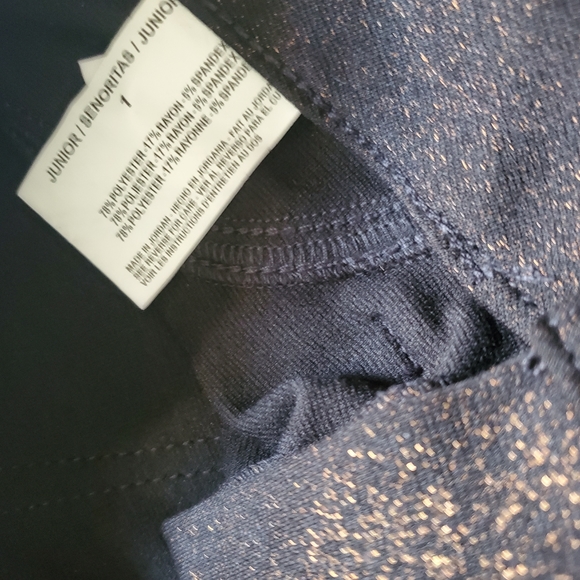 NWOT GLO Jeans Black Glitter Pants Size 1 - Picture 6 of 6